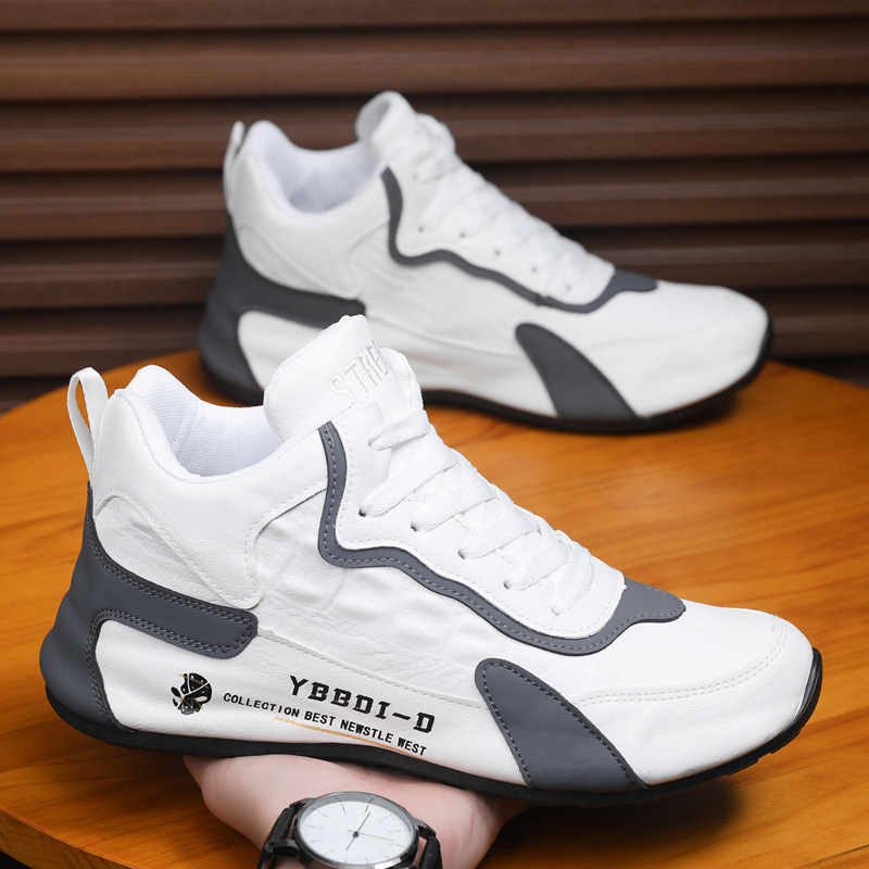Men's Four Seasons Fashionable All-match Soft-soled White Shoes foto 3
