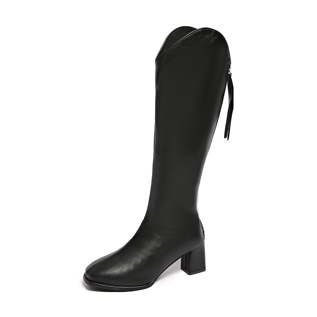 Womens New Square-toe High-heeled Over-the-knee Boots foto 2
