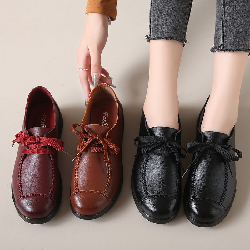 Women's Work Black Flat Soft Sole Anti-slip Shoes foto 2
