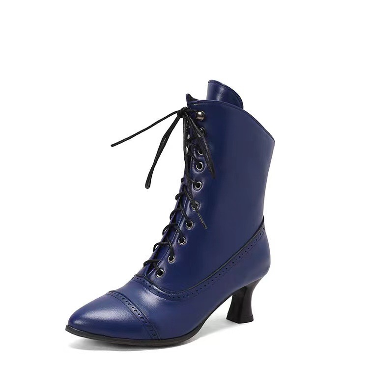 Large Size Women's British-style Martin Wine Glass High Heel Boots Women's Motorcycle foto 4