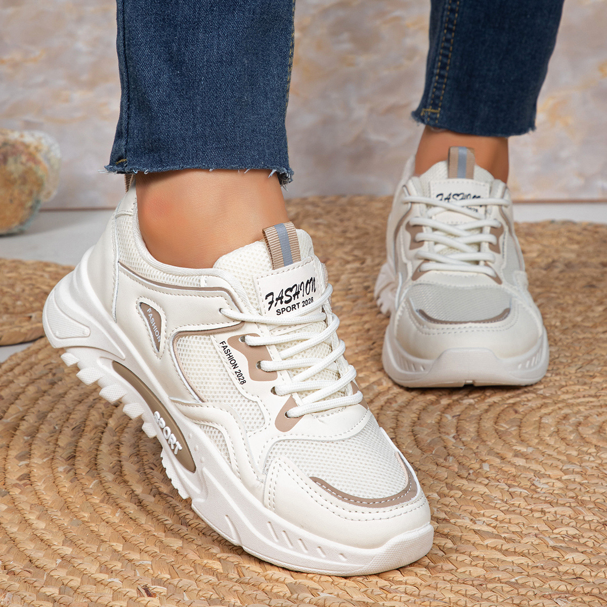 Versatile Casual Platform Mesh Elevator Breathable Sneaker foto 5