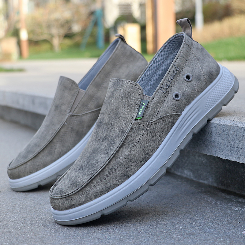 Breathable Comfortable Soft Bottom Men's Cloth Shoes Slip-on foto 5