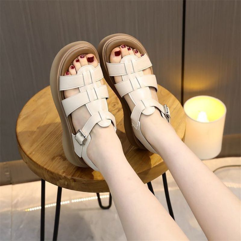 One-strap Open-toe Sandals With A Rubber Mid-heel foto 5