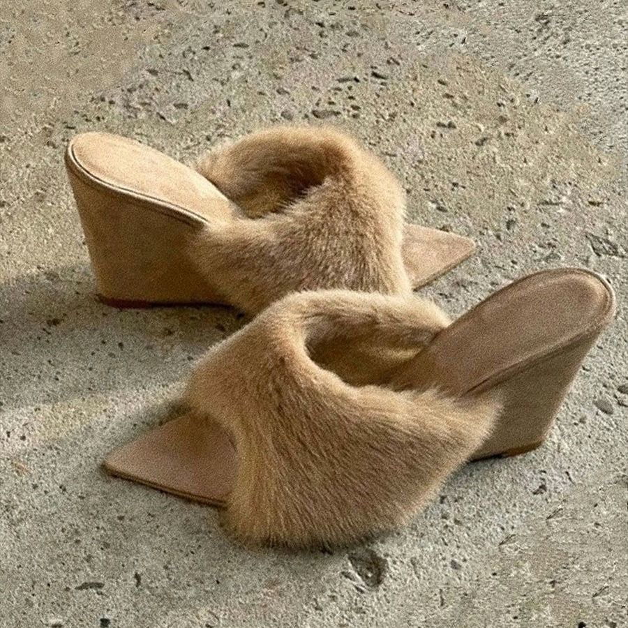 French Casual Fashion Wedge Slippers foto 5
