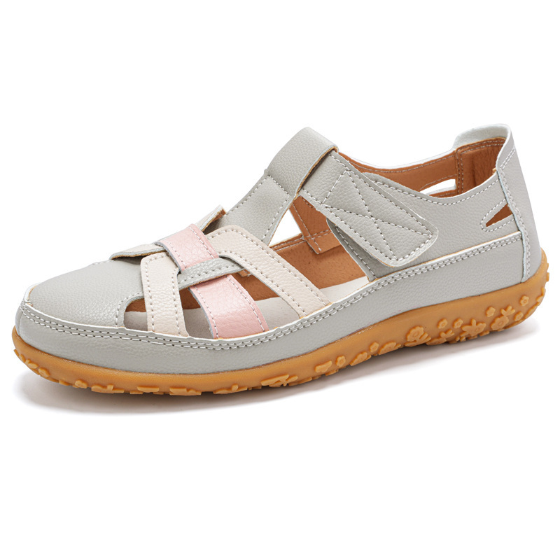 Handmade Retro Sandals Soft Bottom Mom Shoes Velcro foto 3
