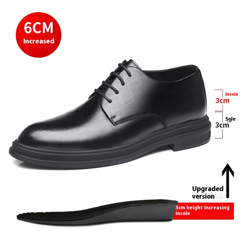 Height Increasing Insole Breathable Calf Leather Shoes foto 3