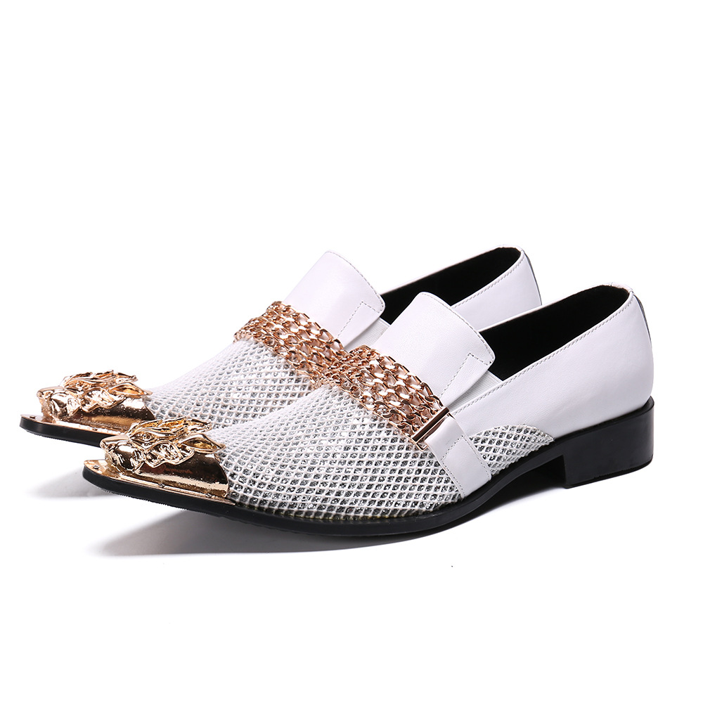 British Pointed Bright Leather Inner Height Increasing Leather Shoes foto 3