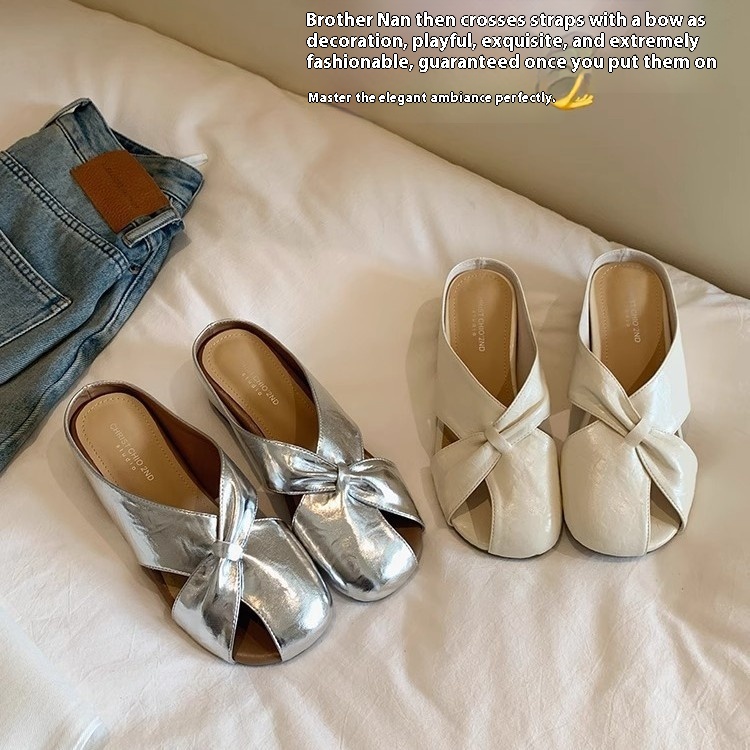 Women's Hollow-out Boken Half Slippers foto 2