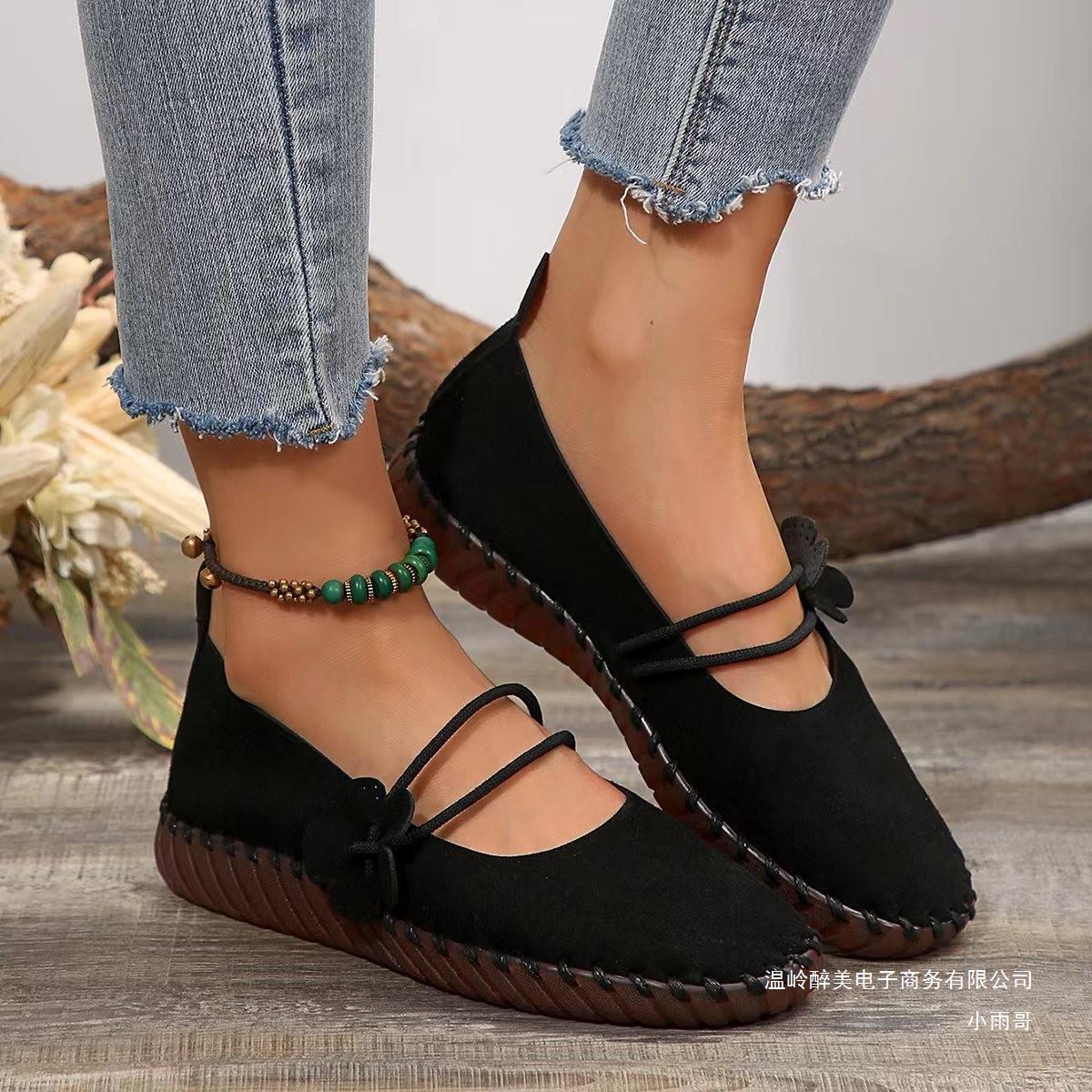 Retro Lightweight Womens Breathable Round-toe Shoes With Soft Soles foto 3
