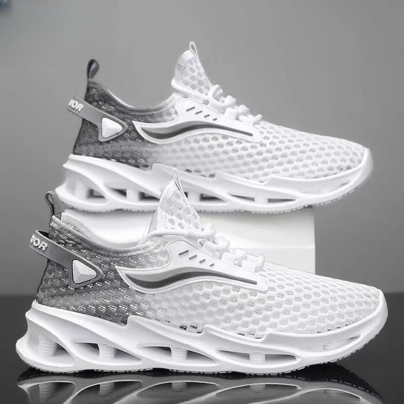 Men's Lace-up Sneakers Mesh Sports Shoes Fashion Hollow-sole Low Top Running Shoes foto 5