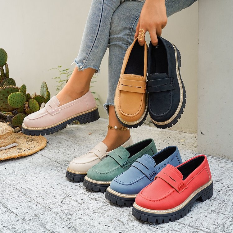 British-style Loafers Chunky-heel Women's Shoes foto 4