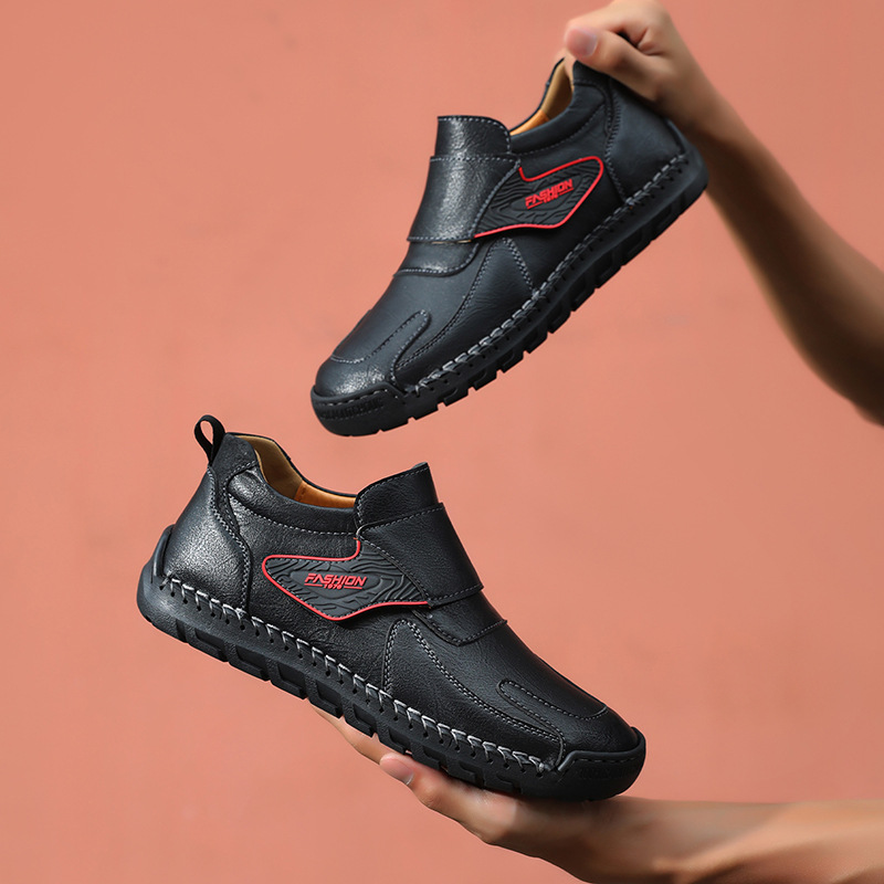 Handmade Stitching Plus Size Platform Leather Shoes foto 4