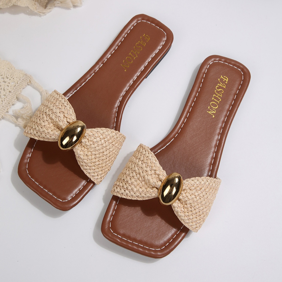 Womens Casual Outdoor Flat-Heel Summer Plus-Size Slippers foto 2