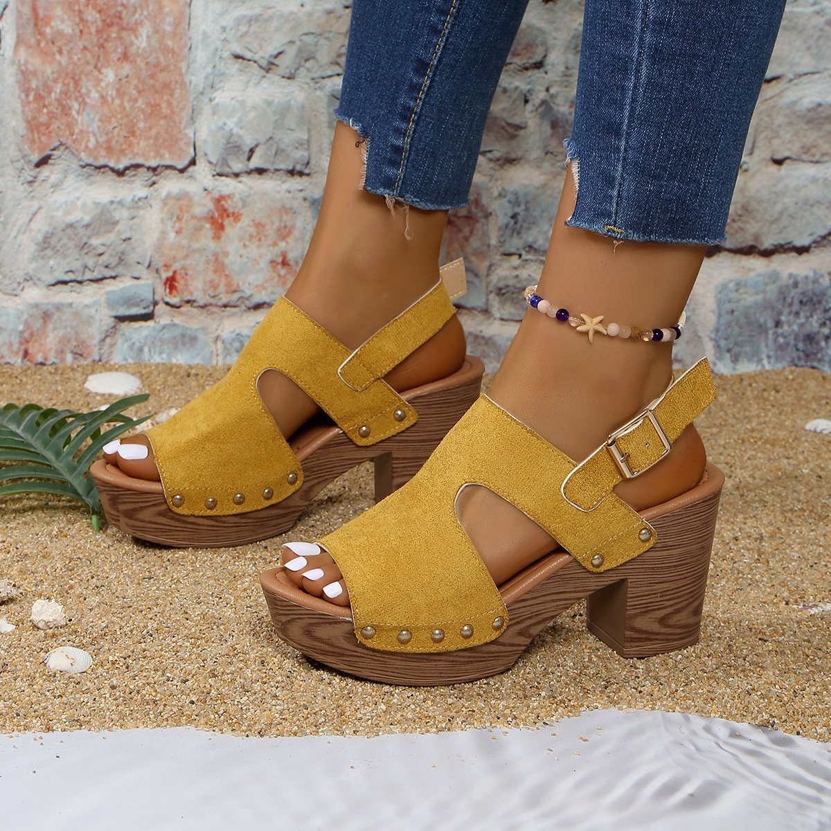 Plus-size Chunky-heel High-heeled Sandals For Women Versatile And Comfortable foto 2