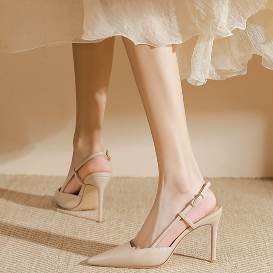 One Line Buckle Toe High-heeled Sandals For Women foto 5