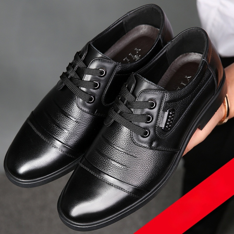 New All-matching Lace-up Leather Shoes Men foto 3