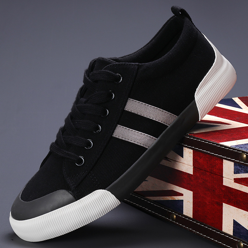 Autumn Men's Shoes New Breathable Canvas Shoes Korean Style Versatile Casual Low-top Flat foto 4