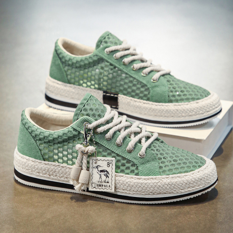 New Large Hole Mesh Summer Breathable Lightweight And Thin Type Mesh Surface Mesh Shoes Men foto 4