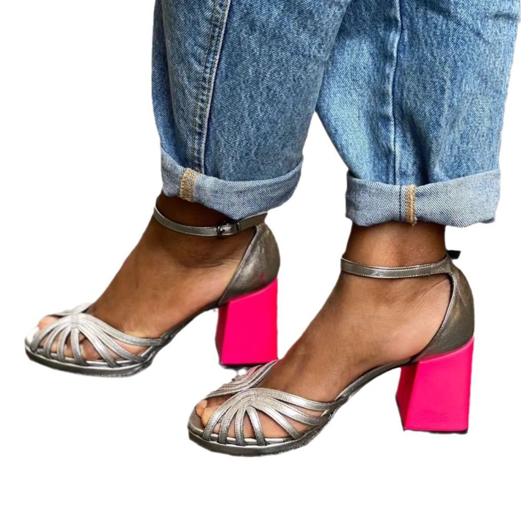 Women's High Heel Fashion Peep Toe Buckle Sandals foto 5