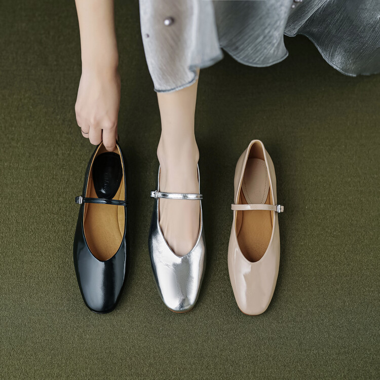 Women's Round Toe Shallow Mouth Flat Bottom Mary Jane Shoes foto 3