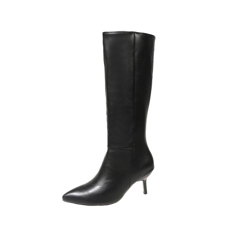 Pointed-toe Stiletto-heel PU Leather Over-the-knee Boots foto 2