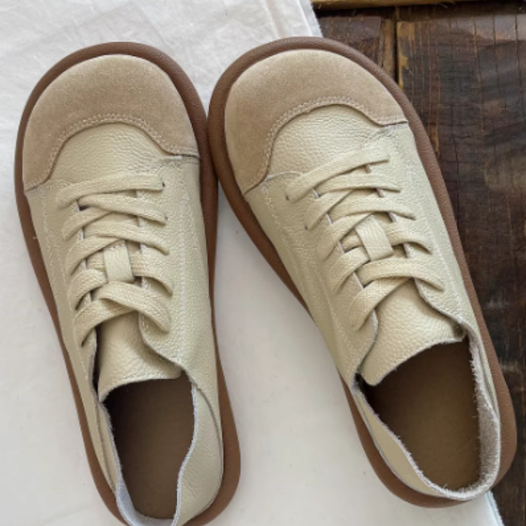 Ugly Cute Artistic Mori Girl White Shoes Round Toe foto 2