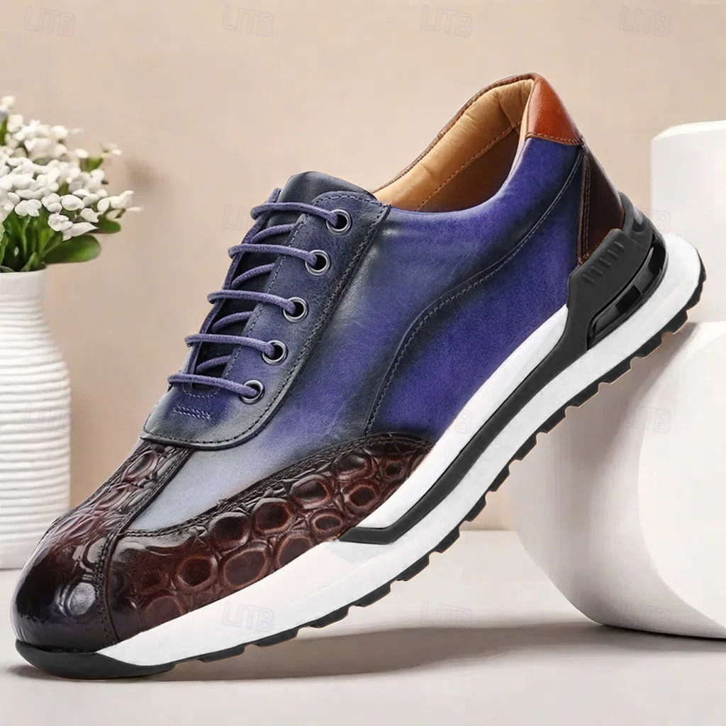 Mens Fashion First-Layer Cowhide Leather Shoes foto 2