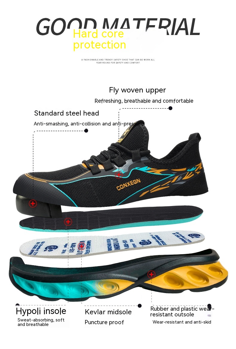 Ultra-light Breathable And Smash-resistant Anti-penetration Steel Shoes foto 2