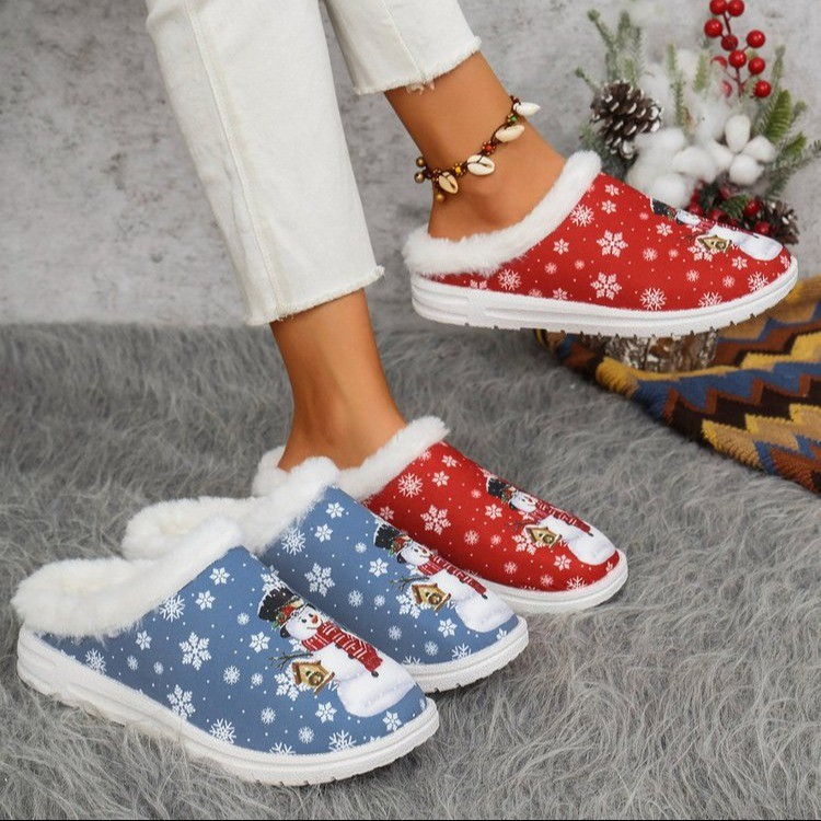 Womens Cozy, Thick-soled Cotton Slippers For Christmas foto 5