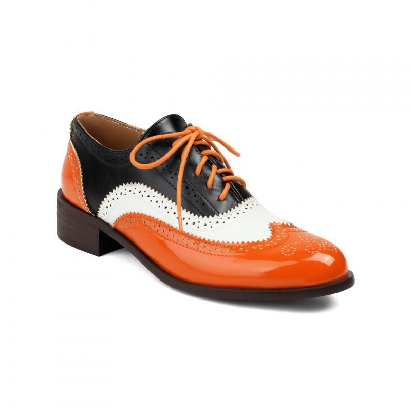 Color-block Laced Brogue Deep-toe Women's foto 3