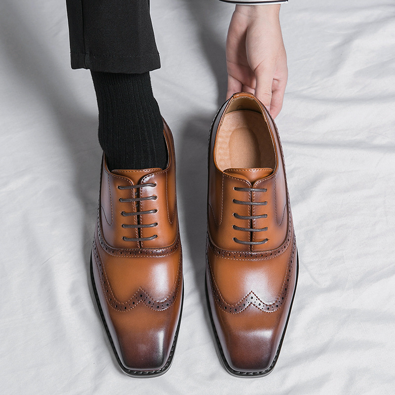 Summer New Mens Stylish Formalbusiness-casual Leather Shoes foto 5