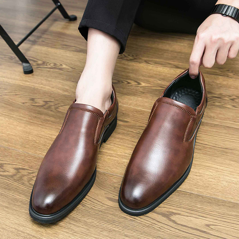 Men's Formal Business British Casual Leather Shoes Retro foto 4