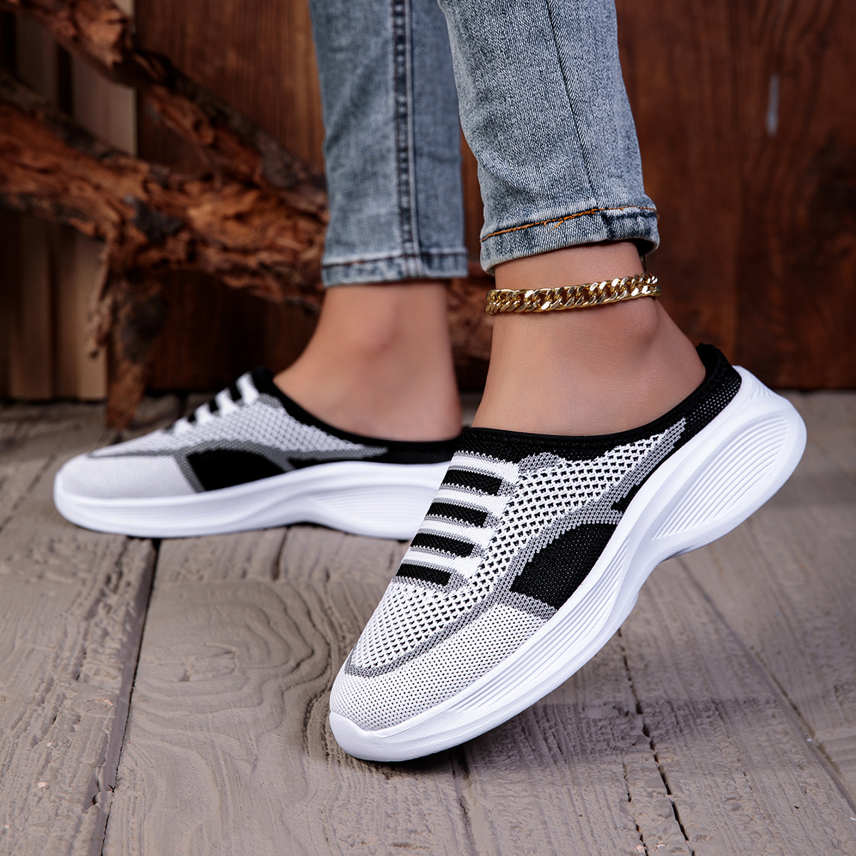 Flyknit Casual Slip-On Mesh Womens Shoes foto 2