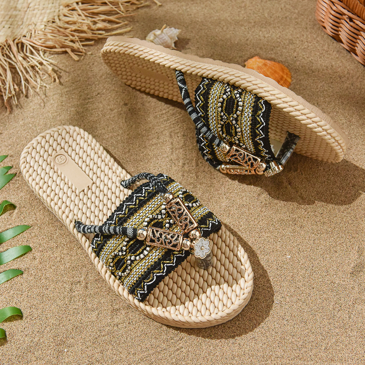 Ethnic Style Beach Summer Fashion Comfortable Holiday Slippers foto 4