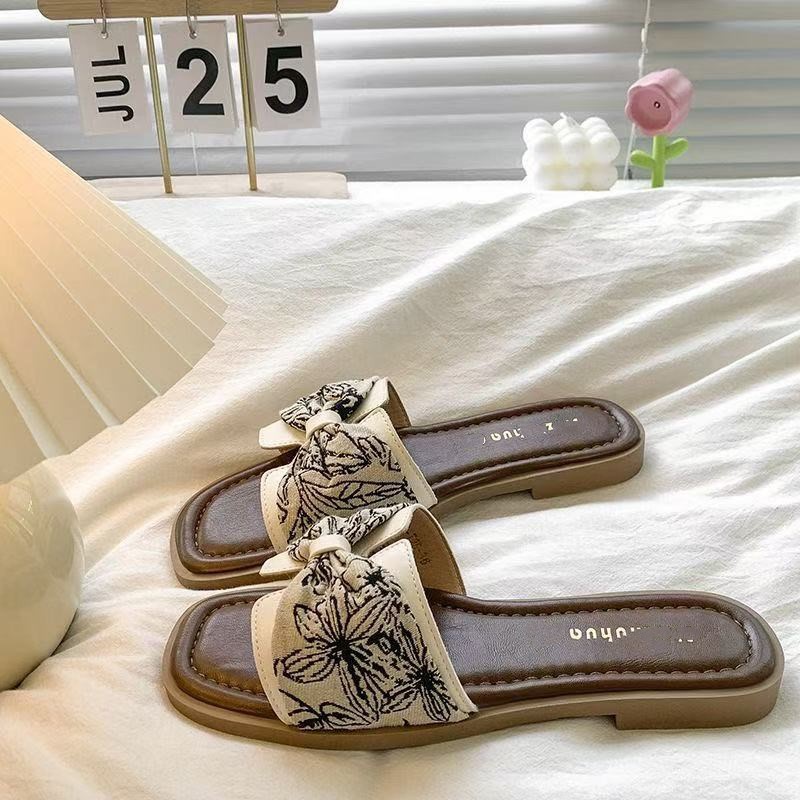 Fashionable National Style Flat With Skirt French Beach Outdoor Comfortable Slippers foto 4