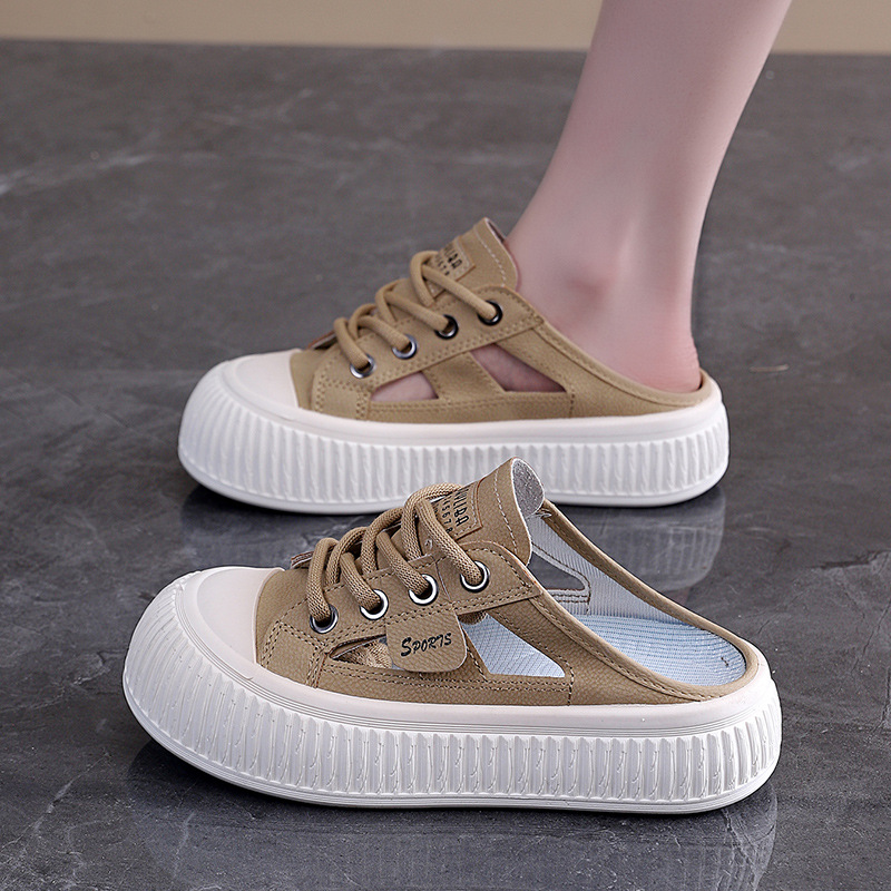 Slide-on Hollowed-out Breathable Thick-soled Half-slipper Sneakers foto 5
