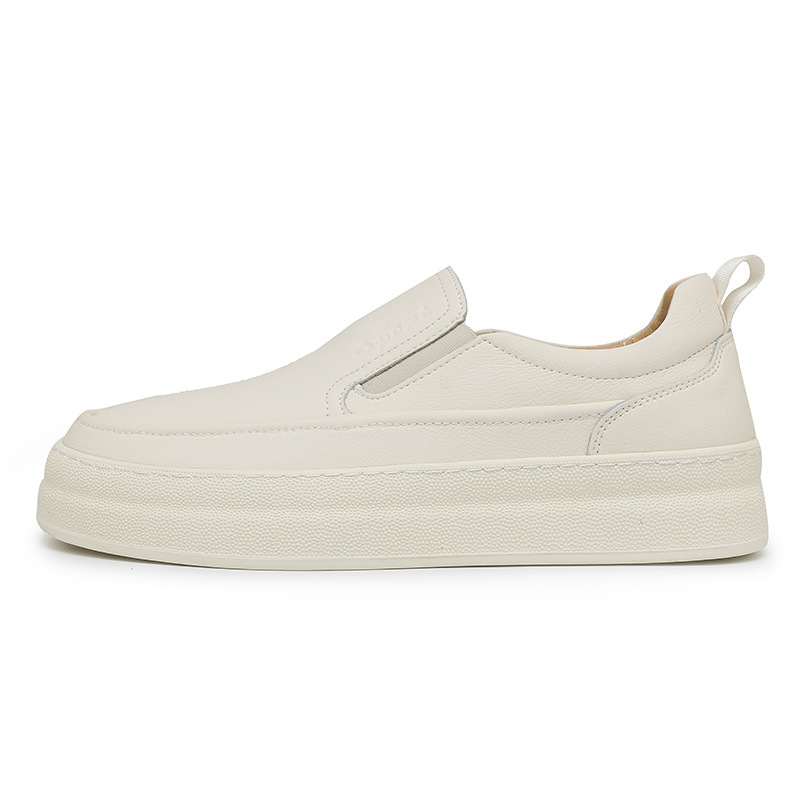 Men's Leather Shoes Fashion Platform Casual Slip-on Driving Shoes foto 3
