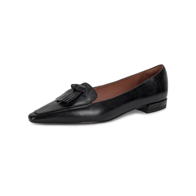 Cowhide Retro Women's Low Heel Low-cut Thick Heel Flat Loafers