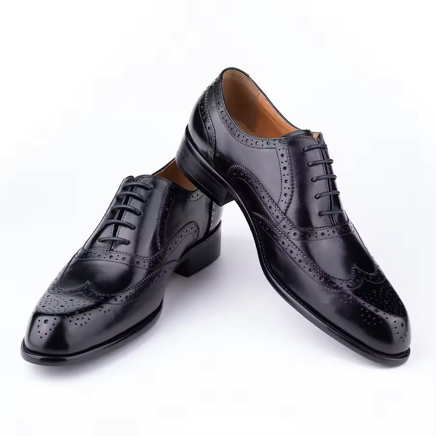 Men's Fashion Oxford Hand Carved Craft Purple Wedding Party Shoes foto 3