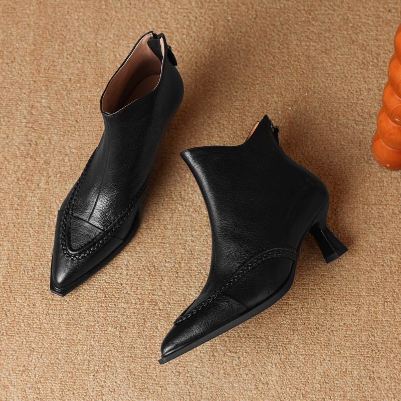 Pointed-toe Slimming Fleece-lined Womens Stiletto Heels With A Back Zipper foto 3