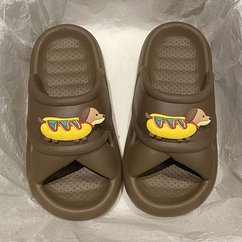 Summer Comfortable Soft Platform Home Non-slip Cartoon Puppy Eva Drooping Sandals For Women foto 4