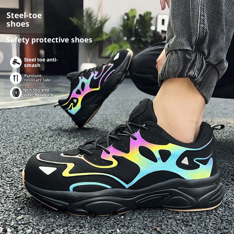 Steel Head Non-slip Soft Bottom Four Seasons Breathable Mesh Shoes foto 5