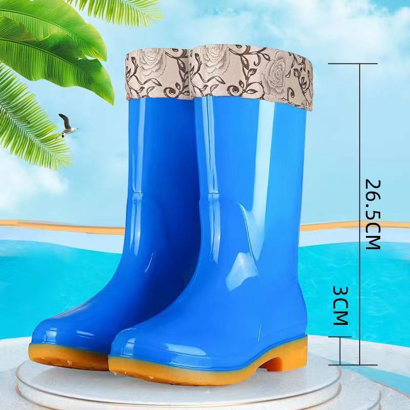 Men's Fashion Non-slip Plus Velvet Cotton-padded Rain Boots foto 5