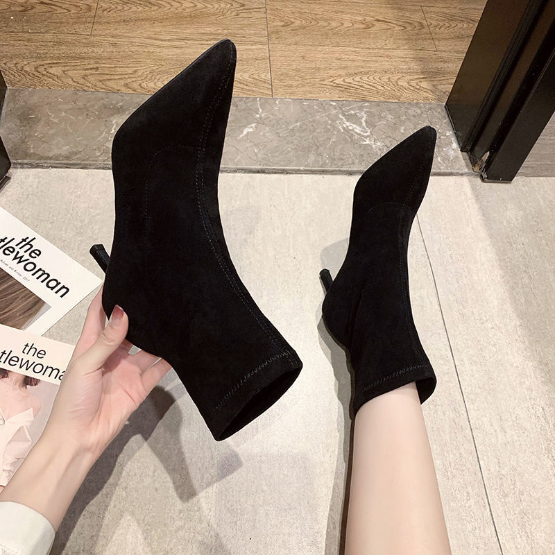 Womens Spring Autumn Stiletto Mid-Calf Boots foto 3