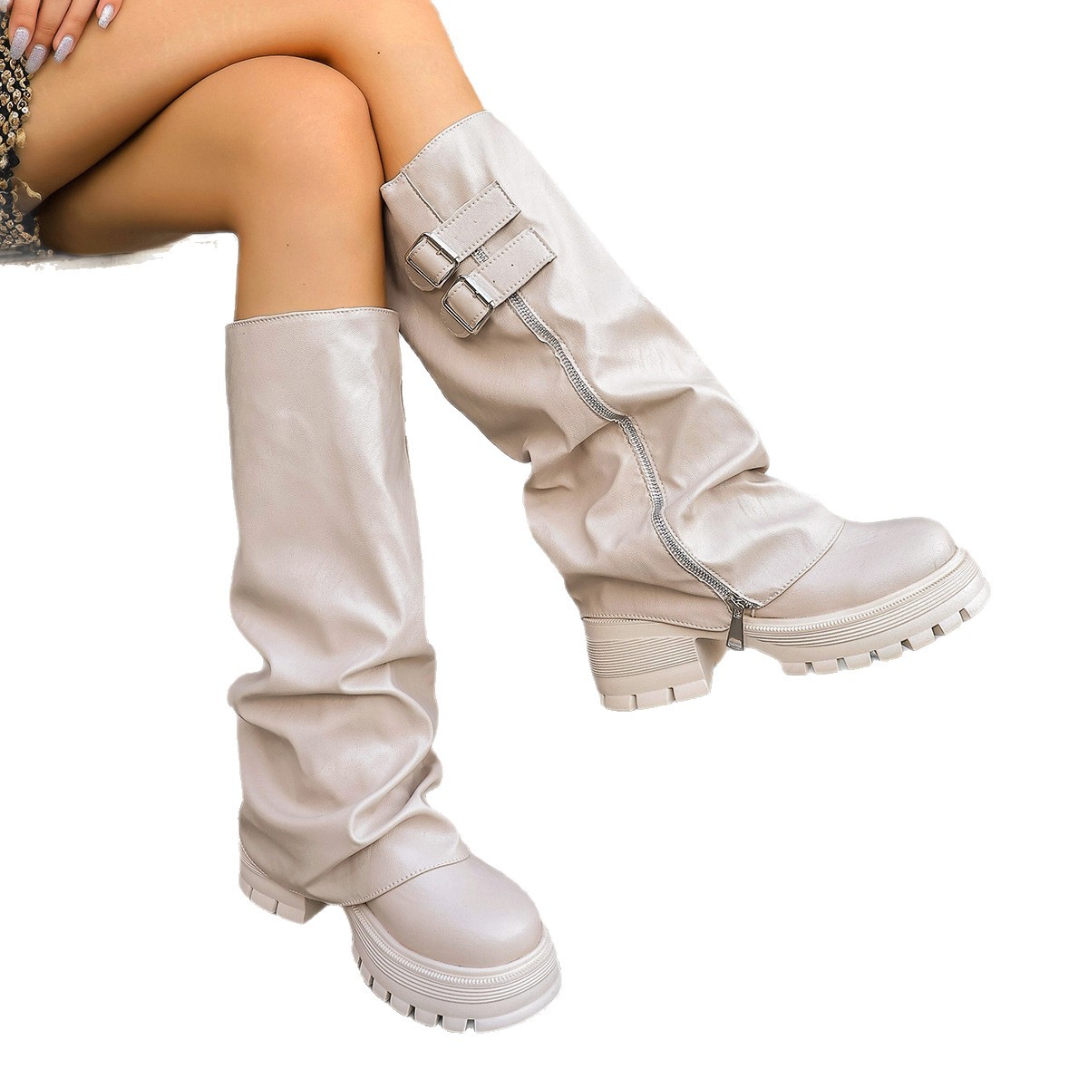 Distressed Cross-border Western Fashion Pants Boots foto 5