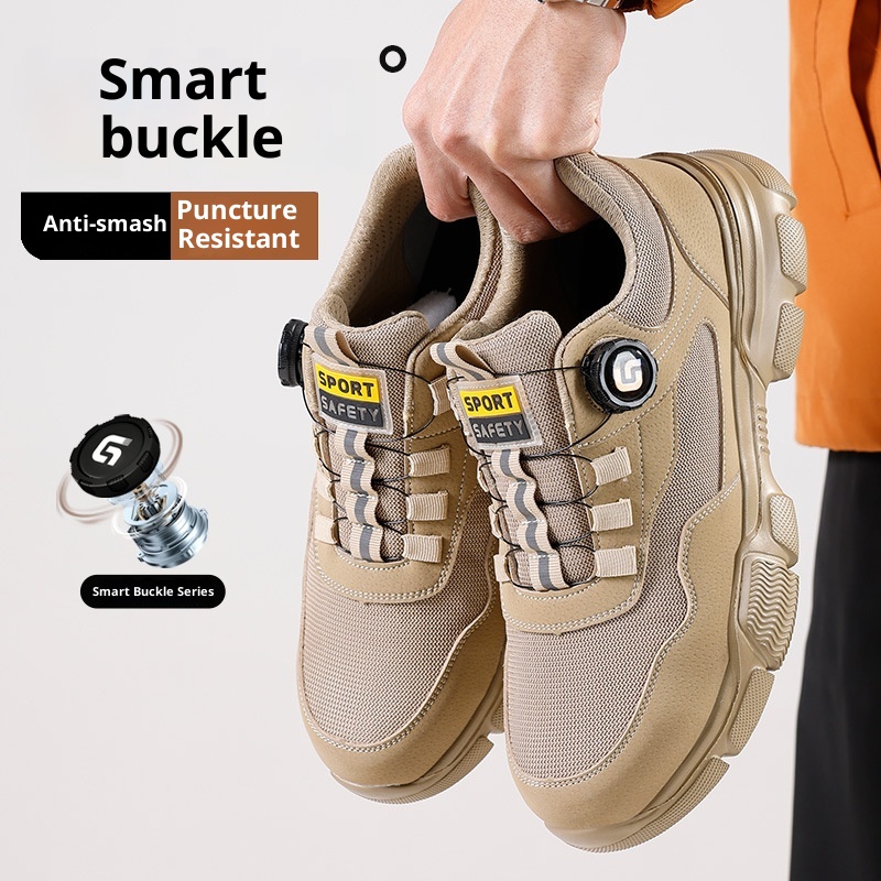 Smart Buckle Labor Protection Anti-smash Steel Toe Protective Shoes foto 5