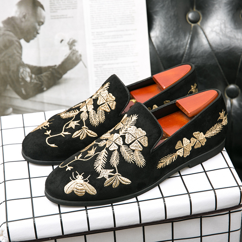Men's Embroidery Fashion Embroidery Business Leather Shoes foto 3