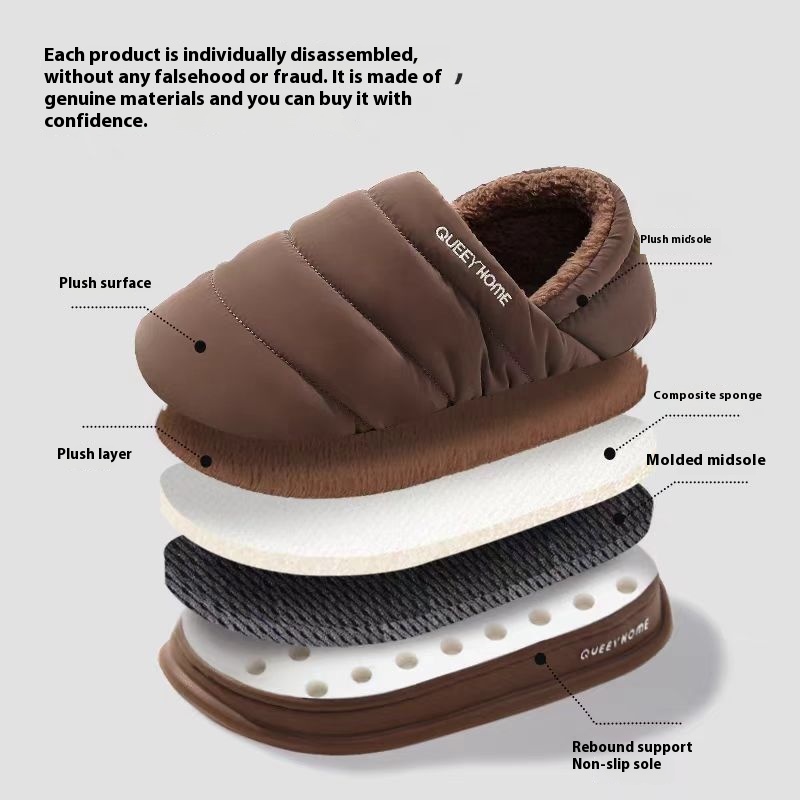 Men's Winter New Waterproof Interior Home Cotton Slippers foto 2