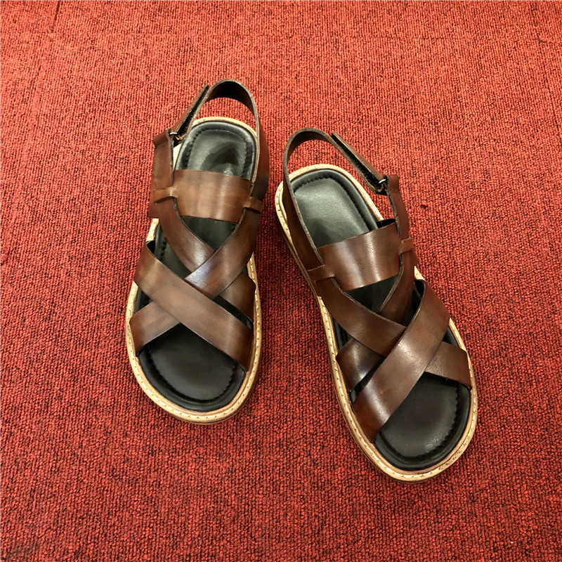 Summer Genuine Leather Casual Sandals Men foto 5