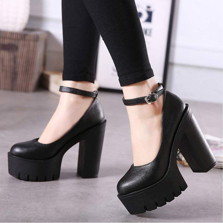 European And American Fashion Buckle Women's Shoes foto 3